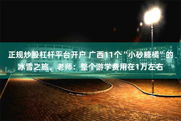 正规炒股杠杆平台开户 广西11个“小砂糖橘”的冰雪之旅，老师：整个游学费用在1万左右