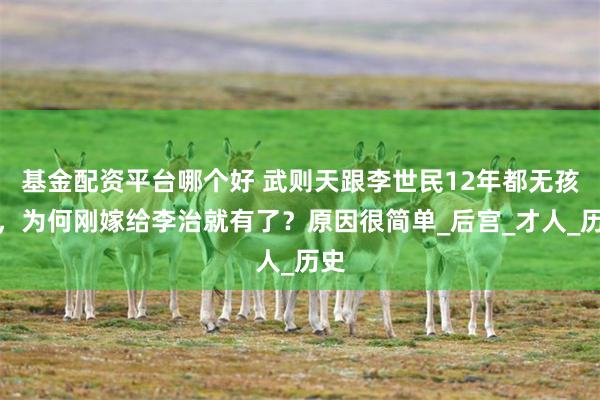 基金配资平台哪个好 武则天跟李世民12年都无孩子，为何刚嫁给李治就有了？原因很简单_后宫_才人_历史