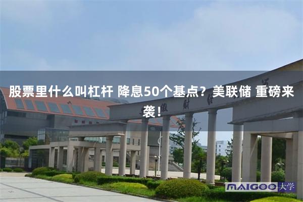 股票里什么叫杠杆 降息50个基点?美联储 重磅来袭!